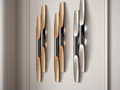 Sleek Modern Wall Lights Featuring Metal Frame And Golden Accents For Interior Wall Decoration 3d model