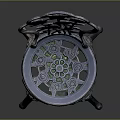 Ornate Metal Leisure Chair Featuring Intricate Rose Carvings On Backrest And Seat