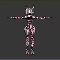 Pink And Black Humanoid Robot With Mechanical Structure And Extended Arms