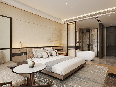 New Chinese Hotel Standard Room 3d model