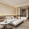 New Chinese Hotel Standard Room 3d model