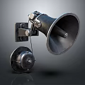 Commercial Equipment Wall Mounted Horn Speaker With Metal Bracket Black Finish Public Address