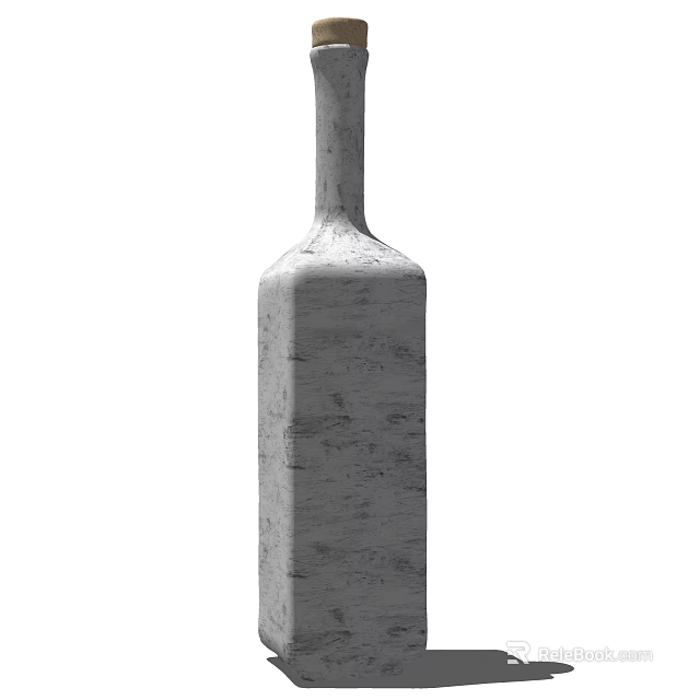 Gray Textured Spice Bottle With Minimalist Modern Design For Kitchen Countertop 3d model 