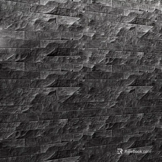 Black Slate Wall With Natural Rough Texture And Modern Design Pattern 3d model