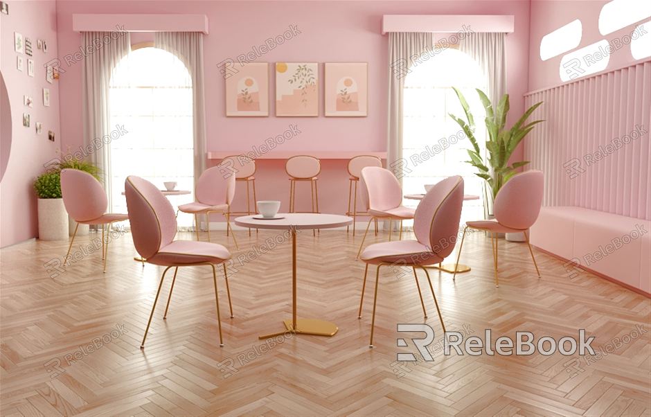 Pink Restaurant Nordic Restaurant model