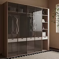 Modern Wardrobe Interior Design With Glass Doors Drawers Shelves And Hanging Clothes