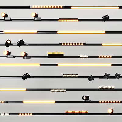 Modern Spotlights Track lights 3d model