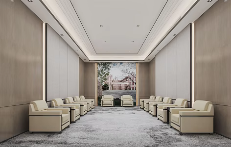 Modern Reception Room 3d model