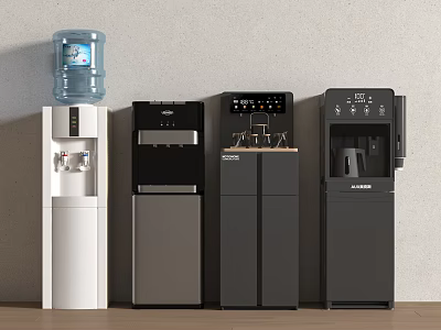 Household Water Dispensers with Various Styles and White Black Gray Colors 3d model