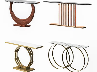Elegant Modern Console Table Designs With Wooden Metal And Glass Structures 3d model