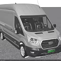 Silver Ford Cargo Van With Modern Design And Spacious Cargo Area 3d model