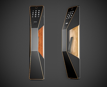 Modern smart door lock door handle 3d model