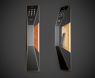 Modern smart door lock door handle 3d model