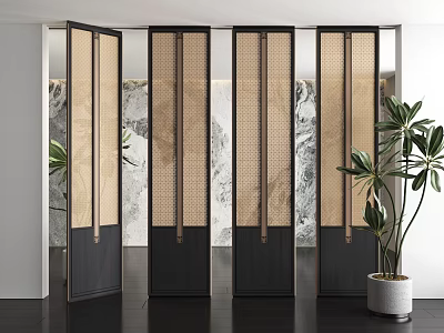 New Chinese-style screen partition 3d model