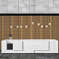 Modern reception desk Front desk Service desk Lobby Reception area Front desk background wall 3d model