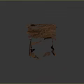 Old Dilapidated Wooden House With Broken Roof Walls And Scattered Planks
