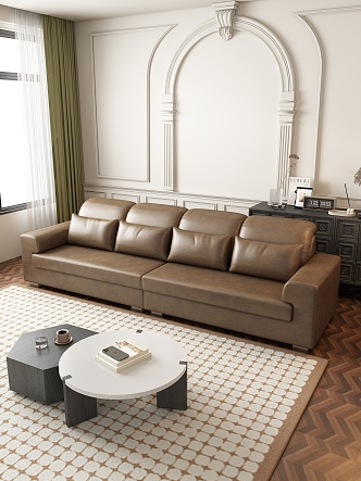 Middle style sofa living room 3d model