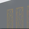 Four White Modern Hinged Doors With Branch Like Openwork Interior Design 3d model