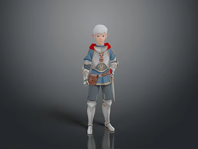 Young Warrior Anime Character Fantasy Style Armor Equipment Fans Art Ancient Male Ancient Man 3d model