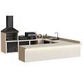Modern Kitchen Interior With Sleek Cabinets White Countertop And Appliances