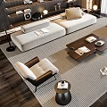 Modern sofa coffee table combination 3d model
