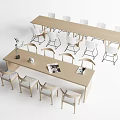 Modern Minimalist Wooden Table And Chair Set With Light Color And Simple Design