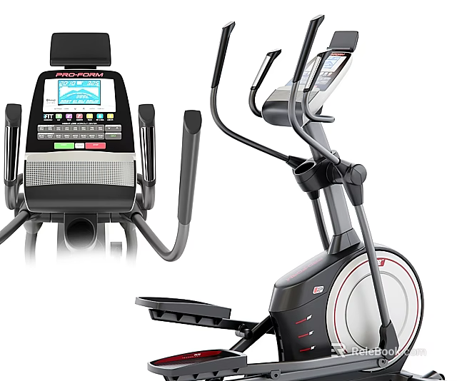 Modern Exercise Equipment With Elliptical Trainer Design LCD Display And Adjustable Settings 3d model 