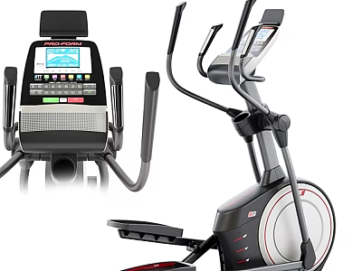 Modern Exercise Equipment With Elliptical Trainer Design LCD Display And Adjustable Settings 3d model