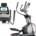 Modern Exercise Equipment With Elliptical Trainer Design LCD Display And Adjustable Settings