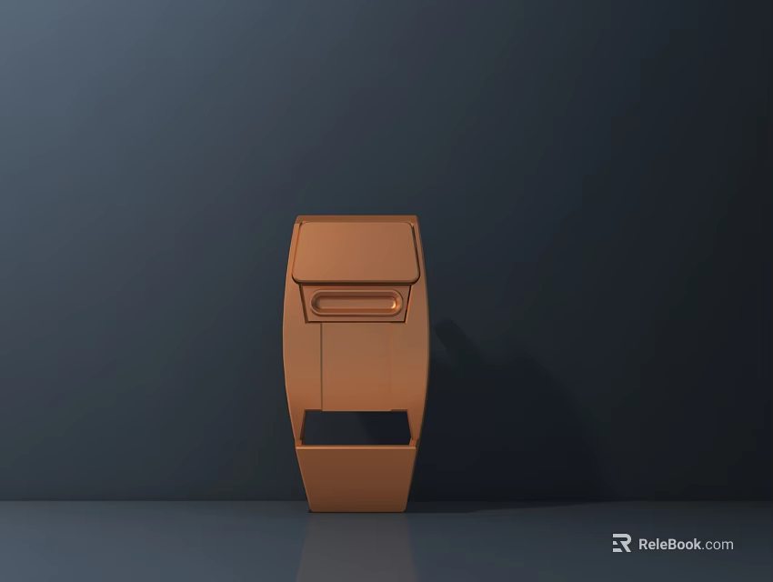 Modern Copper Bathroom Washbasin With Sleek Design And Smooth Surface 3d model 
