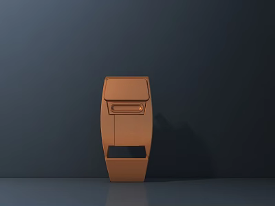 Modern Copper Bathroom Washbasin With Sleek Design And Smooth Surface 3d model