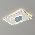 Modern Leaf Pattern Ceiling Light In Minimalist White Interior With Soft Lighting