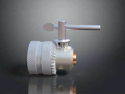 Durable Metal Hardware Tool With Textured Knob And Brass Connector Handle 3d model