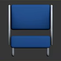 Modern Blue Upholstered Leisure Chair With Comfortable Seat And Silver Metal Frame