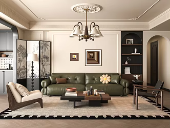 French Living Room Sofa Combination 3d model