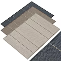 Square Rugs Featuring Blue Beige Brown Tones With Woven Striped Patterns 3d model