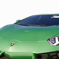 Green Lamborghini Luxury Sports Car With Sleek Exterior And Alloy Wheels