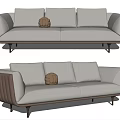 Modern double sofa multiplayer sofa 3d model