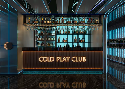 KTV water bar crystal bubble column 3d model