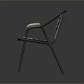 Stylish Modern Armchair Design With Metal Frame And Wooden Seat Backrest
