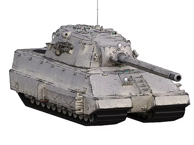 Gray Armored Military Tank Featuring Cannon Turret And Heavy Tracks Design 3d model