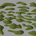 Green Grass Covered Microtopography With Various Undulating Shapes And Natural Textures 3d model
