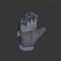 Gray Protective Work Gloves With Durable Fabric And Yellow Label For Daily Use