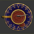 Ornate Blue And Gold Teacup With Saucer Moon Star Patterns Twisted Handle And Teabag