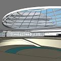 Modern Office Building Complex In Urban Planning With Green Spaces And Roads Layout