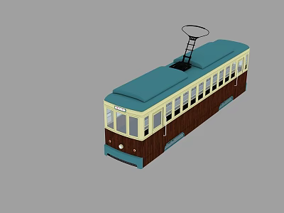 Dangdang car front door Dangdang car front door tour bus tram tram old Beijing 3d model