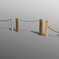 Modern Railing Rope Chain Railing 3d model