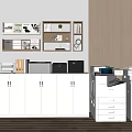 Modern Office Space With Essential Office Appliances Including Printer Copier And Filing Cabinets