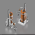 Stylish Orange Vacuum Cleaners Modern Design With Classic Features 3d model
