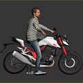 Modern White And Red Sports Motorcycle With Black Accents And Red Rims